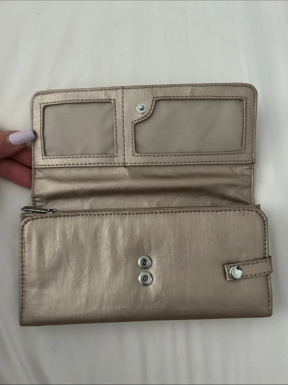 Kipling Metallic Rose-Gold Fold Wallet
